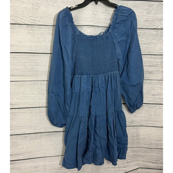 NWT Old Navy Chambray Peasant Dress Size M - Picture 3 of 4